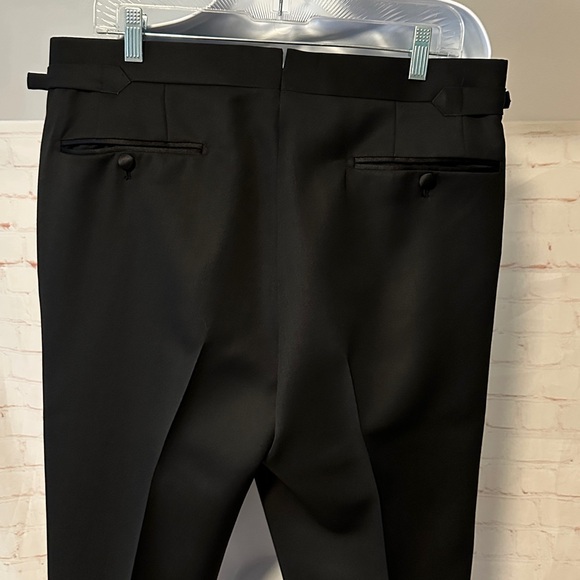 Tom Ford Tuxedo Pants Black Wool Flat Front Formal Sz 34x32 - Picture 5 of 13